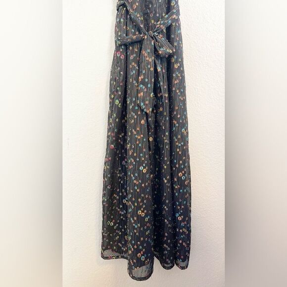 Anthropologie Eva Franco romper Edita Halter Metallic Dot Jumpsuit size 6 - Picture 8 of 13